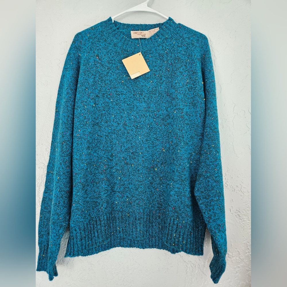 Vtg The Fox Mens Womens Xl Knit Sweater Crew Neck Pullover Preppy Casual Work